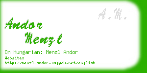 andor menzl business card